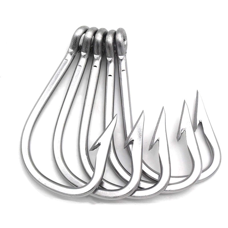 SENYUBBY Saltwater Large Giant Shark,Tuna and Catfish Hooks Extra Strong Stainless Steel Fishing Hooks (12/0(Pack of 5)) - Image 1